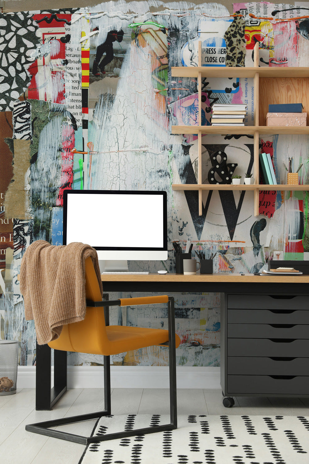 urban elegance torn posters wallpaper mural art in a teenager room