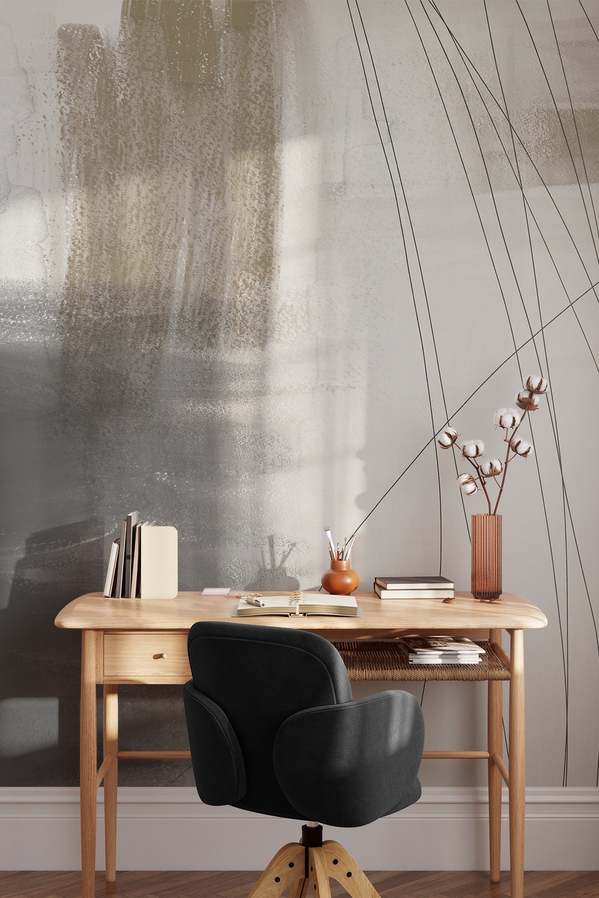 Abstraction Eight Wall Mural in a home office