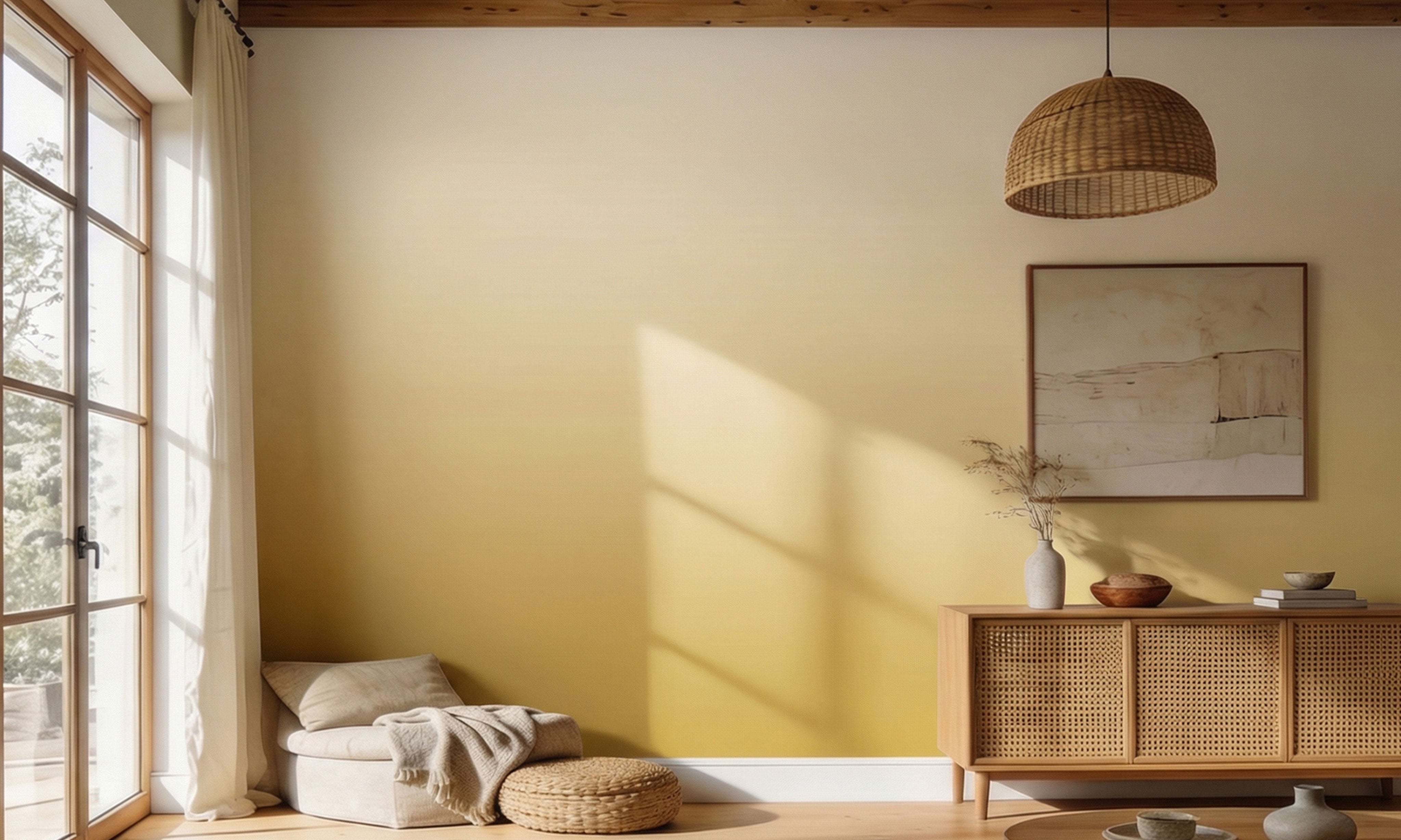 ombre wallpaper in a scandinavian interior