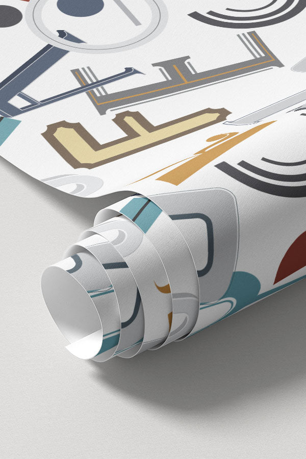 Vintage Alphabet Wallpaper Mural