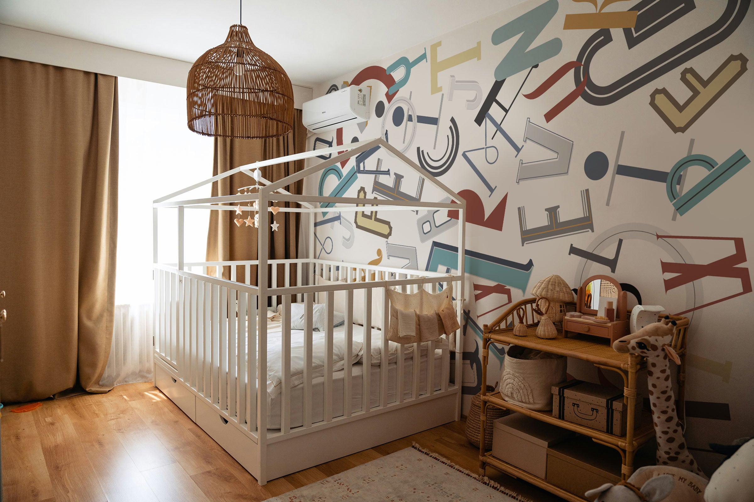Vintage Alphabet Wallpaper Mural