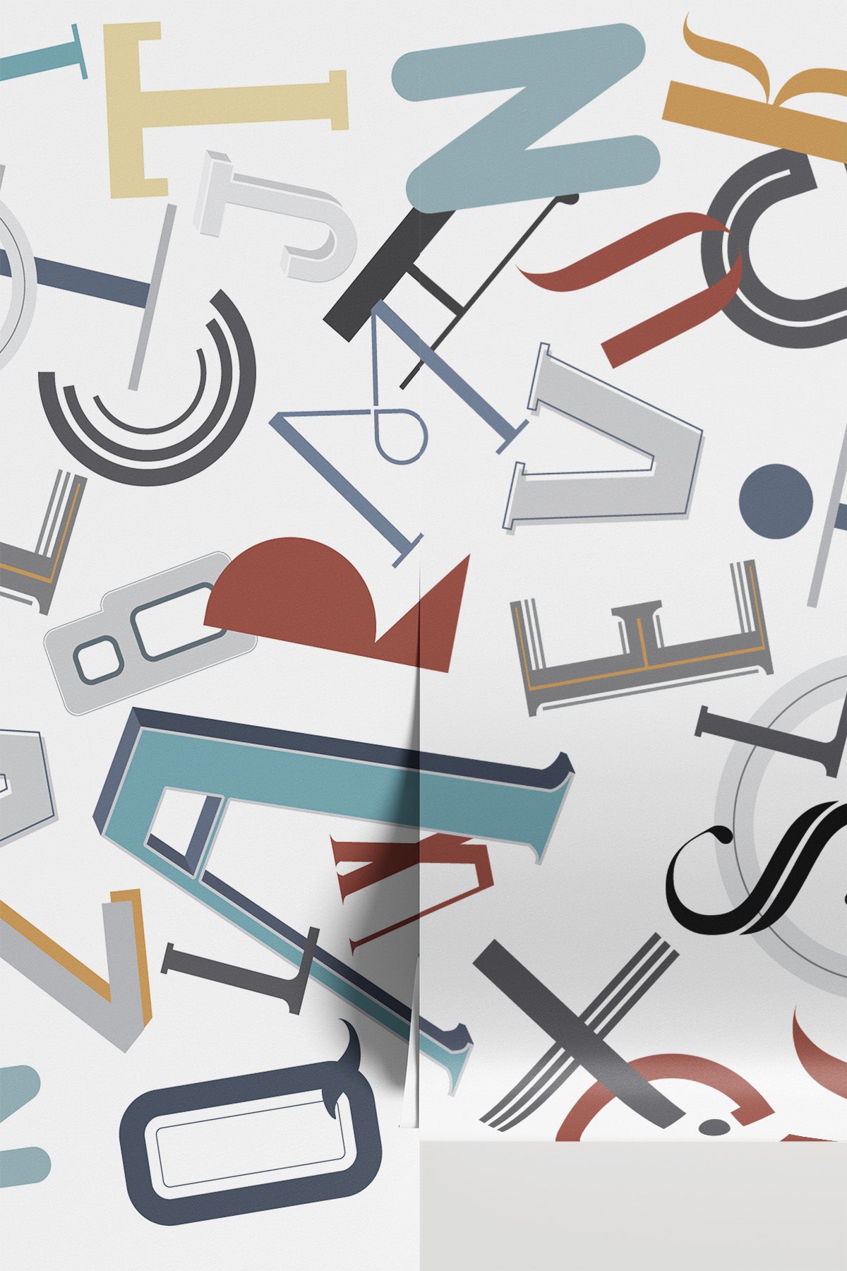 Vintage Alphabet Wallpaper Mural