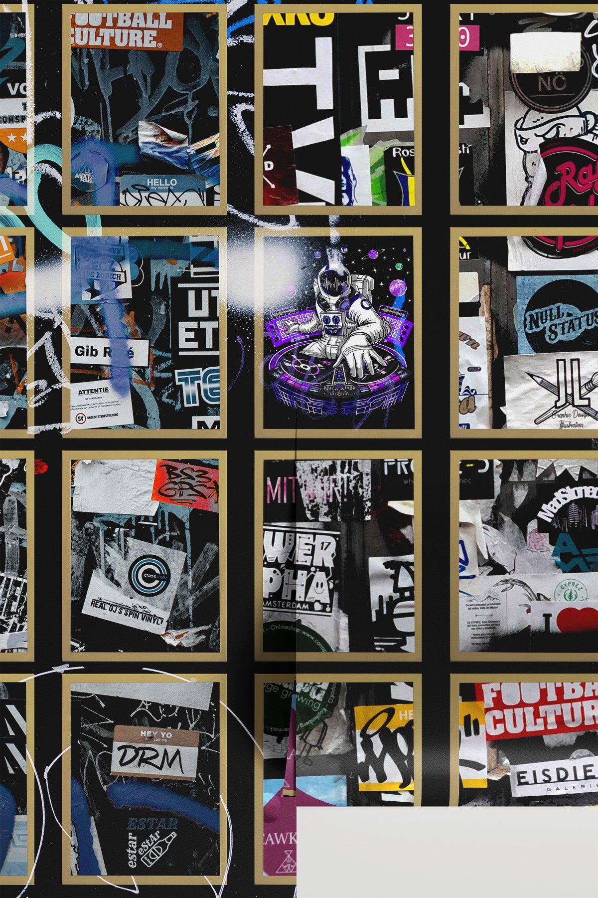 Grunge Street Graffiti Wall Mural