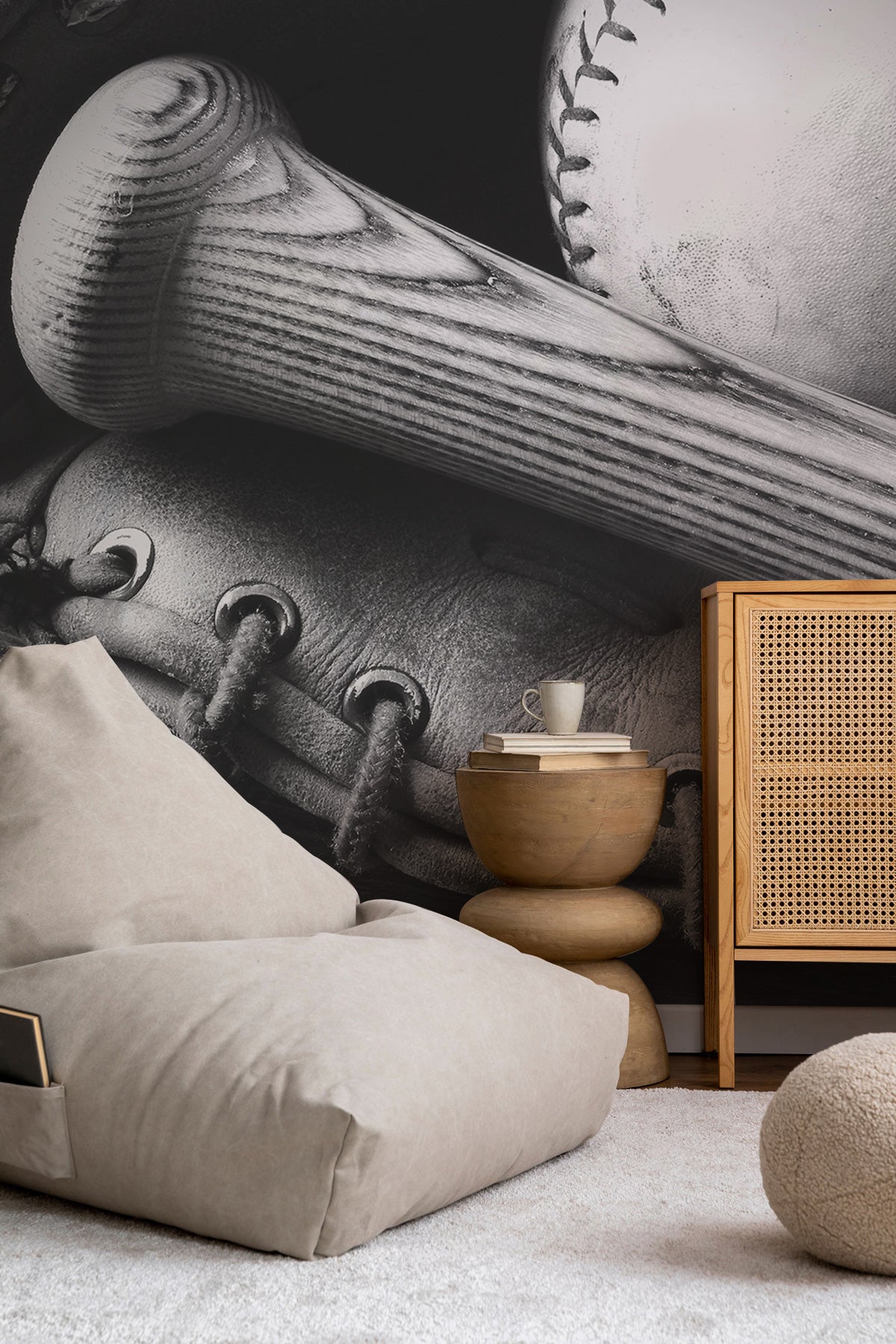 Vintage Baseball Essentials Wall Mural