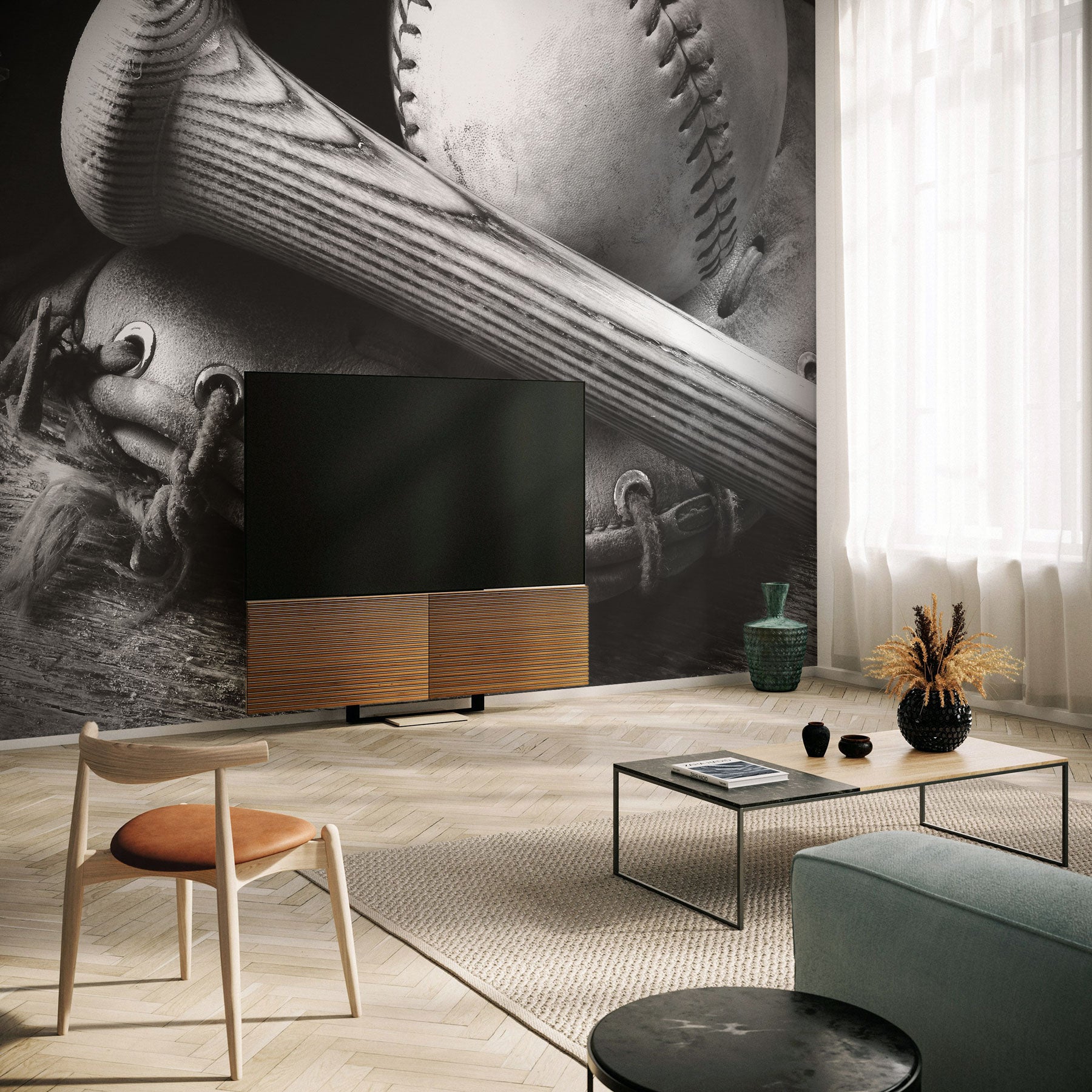 Vintage Baseball Essentials Wall Mural