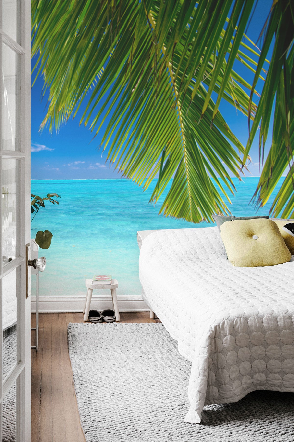 Coconut palm tree leaves Wall Mural