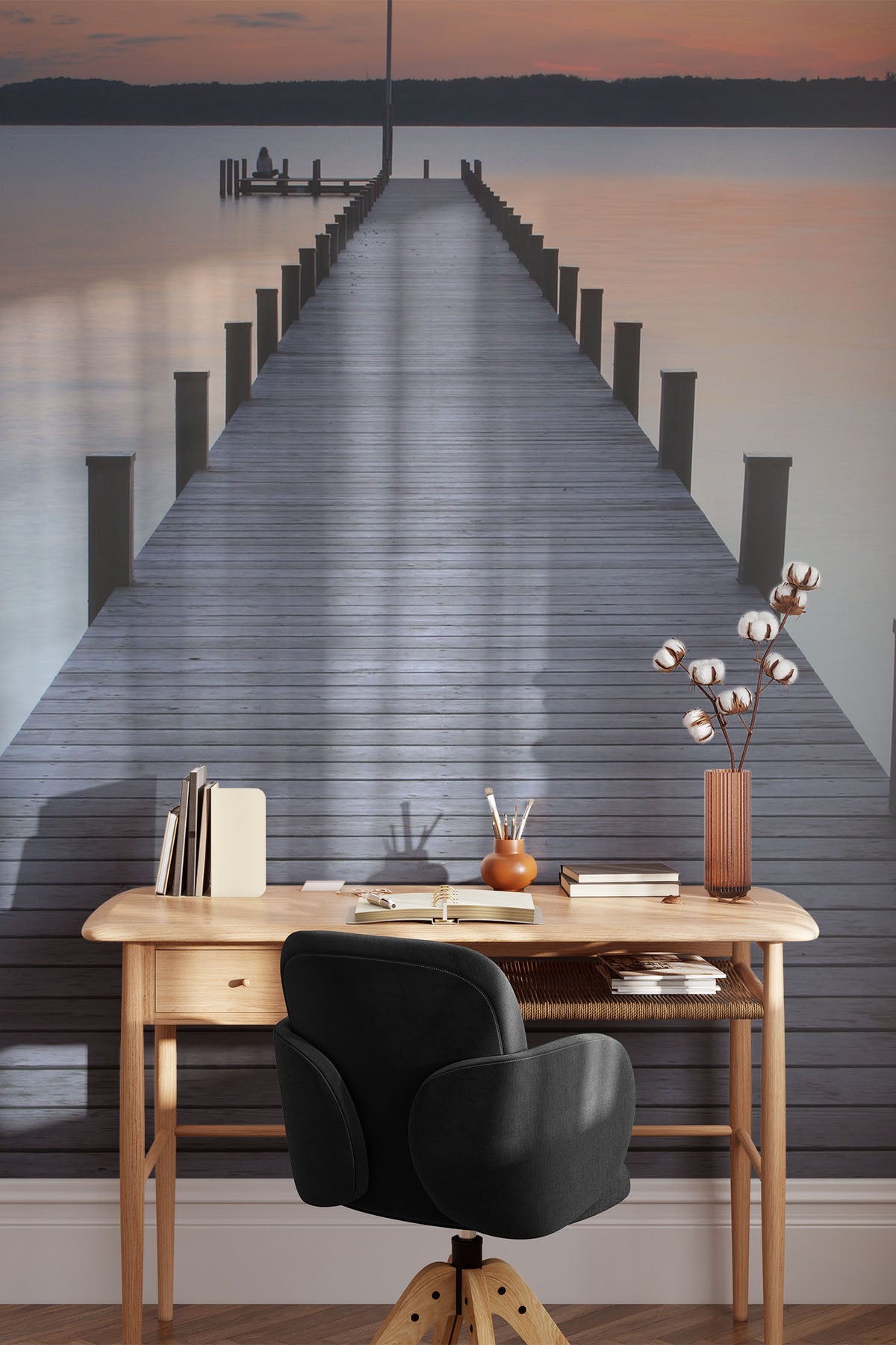 Sunset Pier Wall Mural
