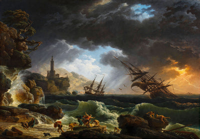 1773 Shipwreck in Stormy Seas Wall Mural