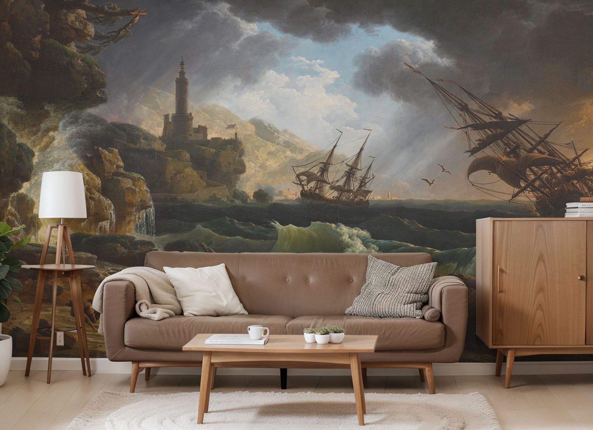 1773 Shipwreck in Stormy Seas Wall Mural