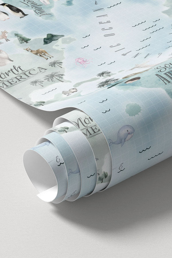 Kids Dreamy Sky World Map