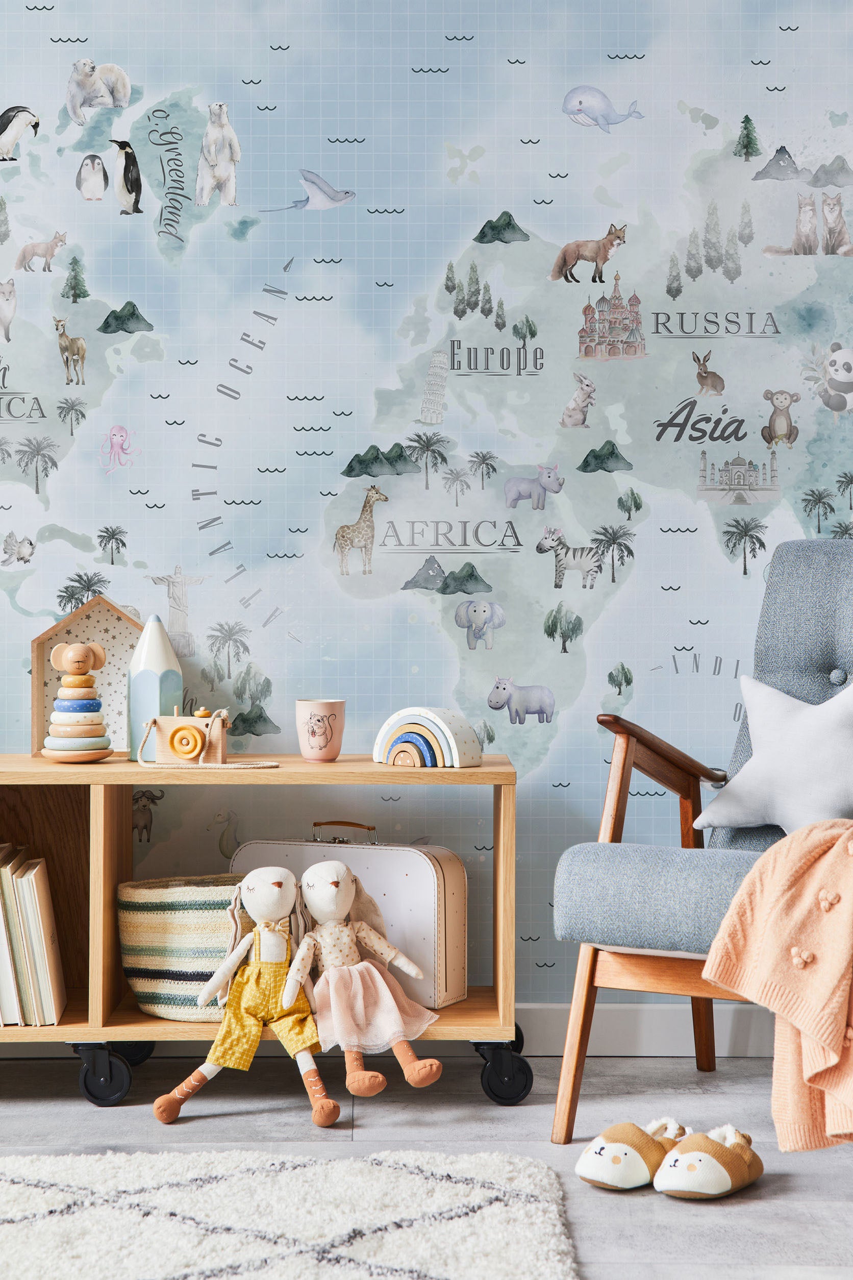 Kids Dreamy Sky World Map