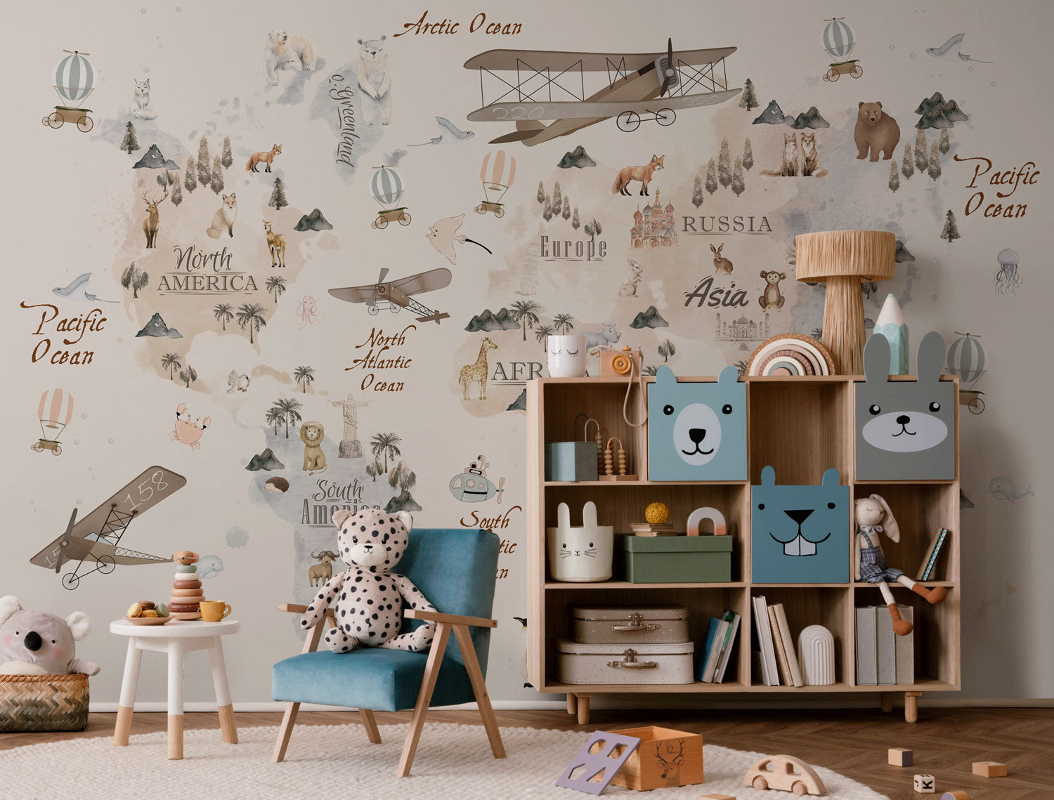 Kids World Explorer Map Wall Mural