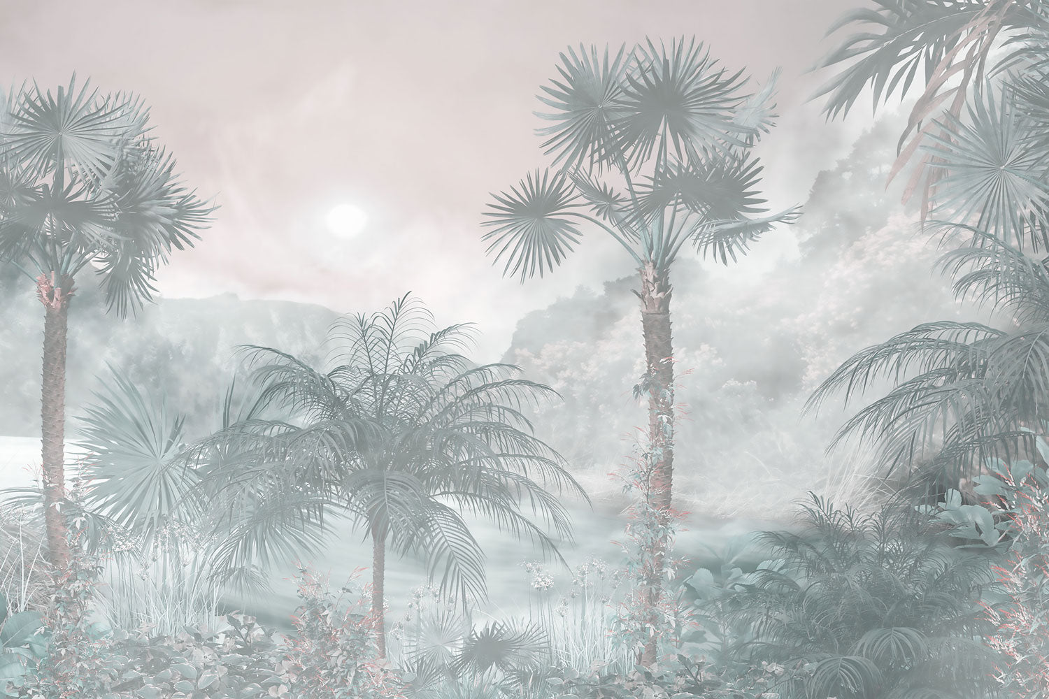 Lush Green Tropical Oasis Wall Mural