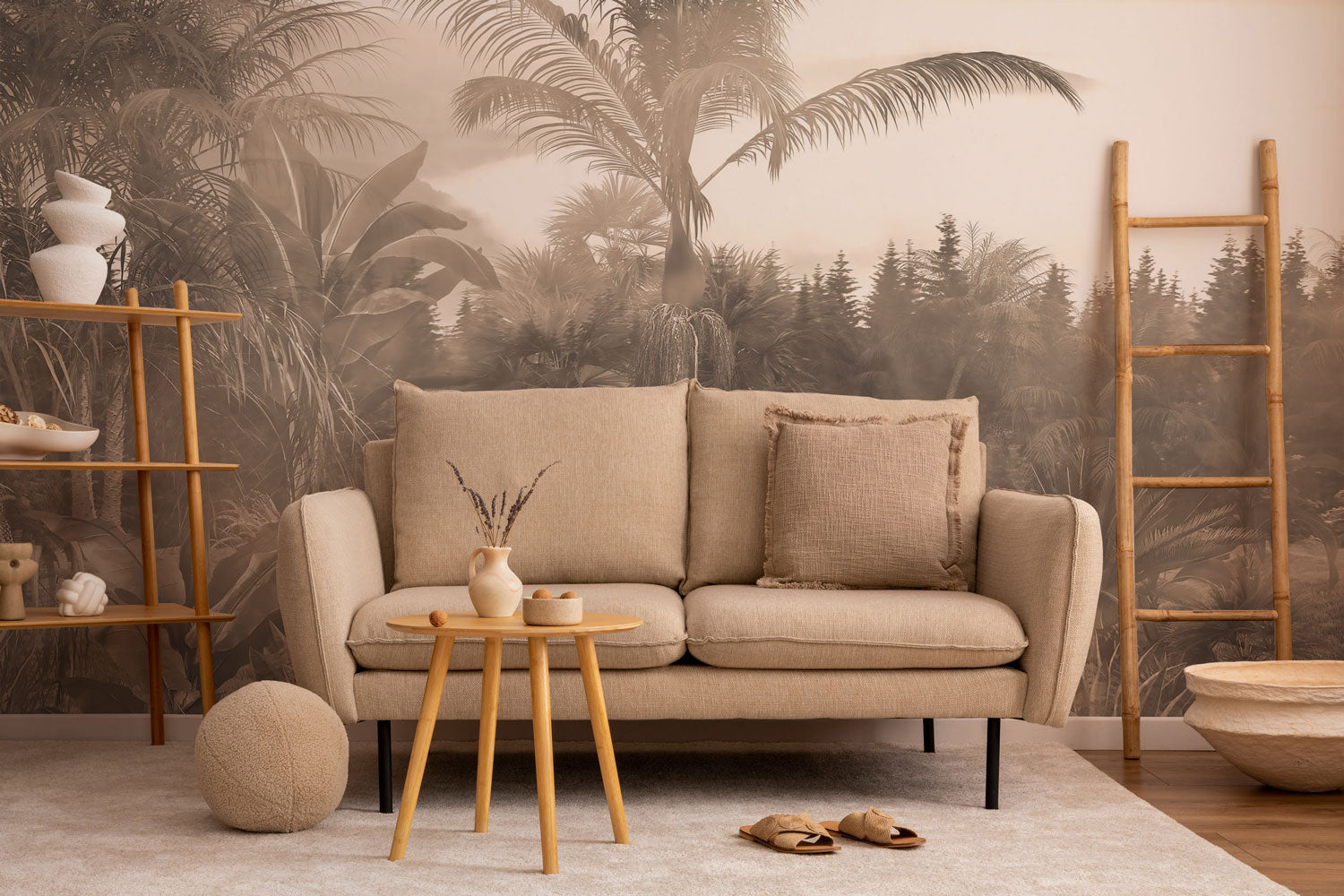 Palm and Banana Leaf Paradise Wall Mural