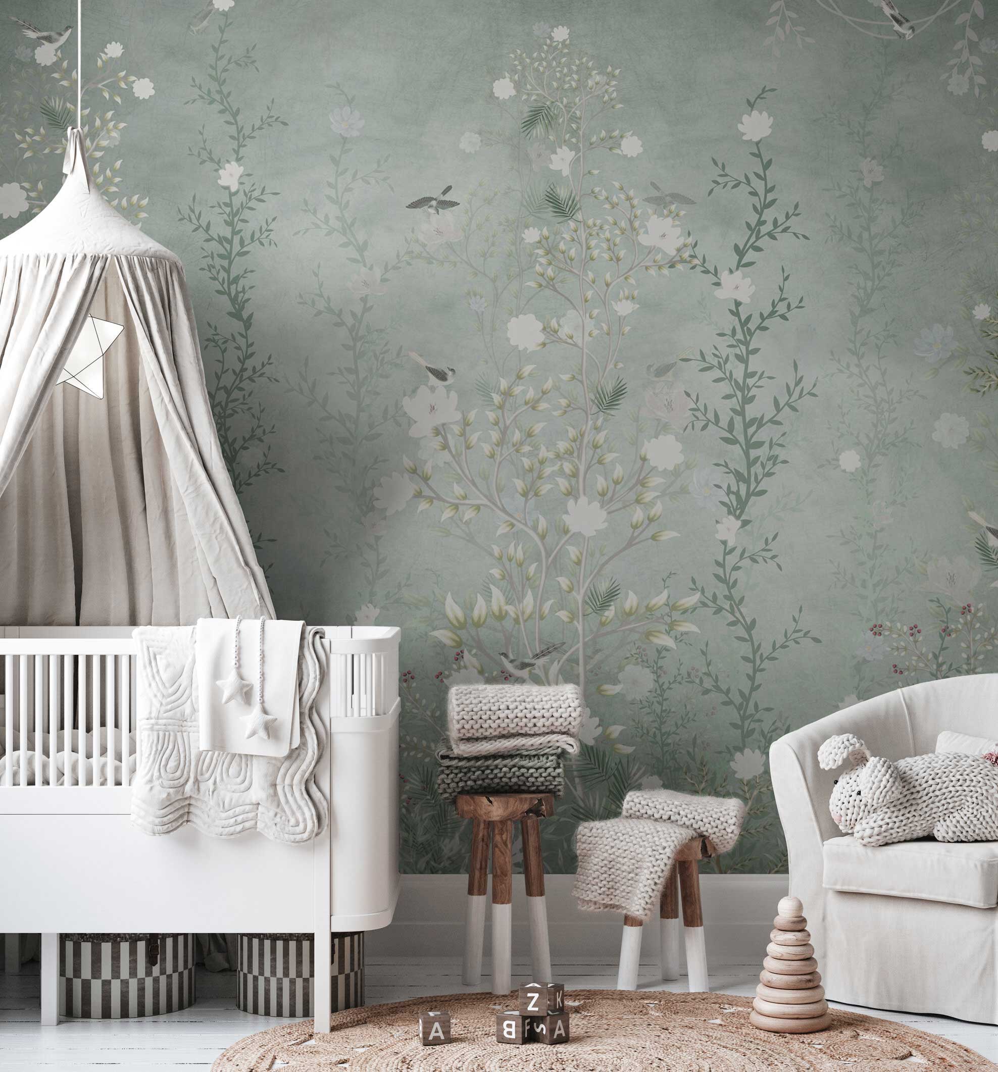 Elegant Enchantment Chinoiserie Garden Wall Mural