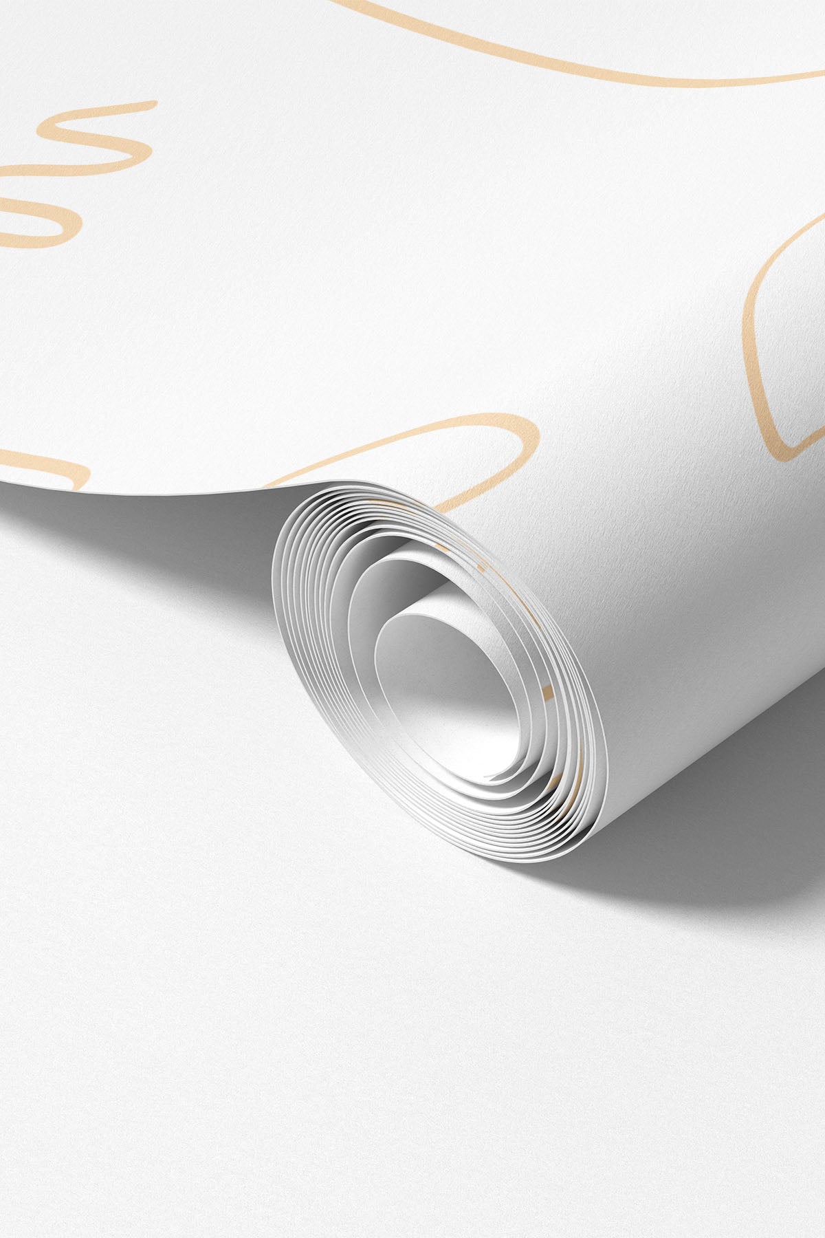 White Gold Minimal Abstract Faces mural roll