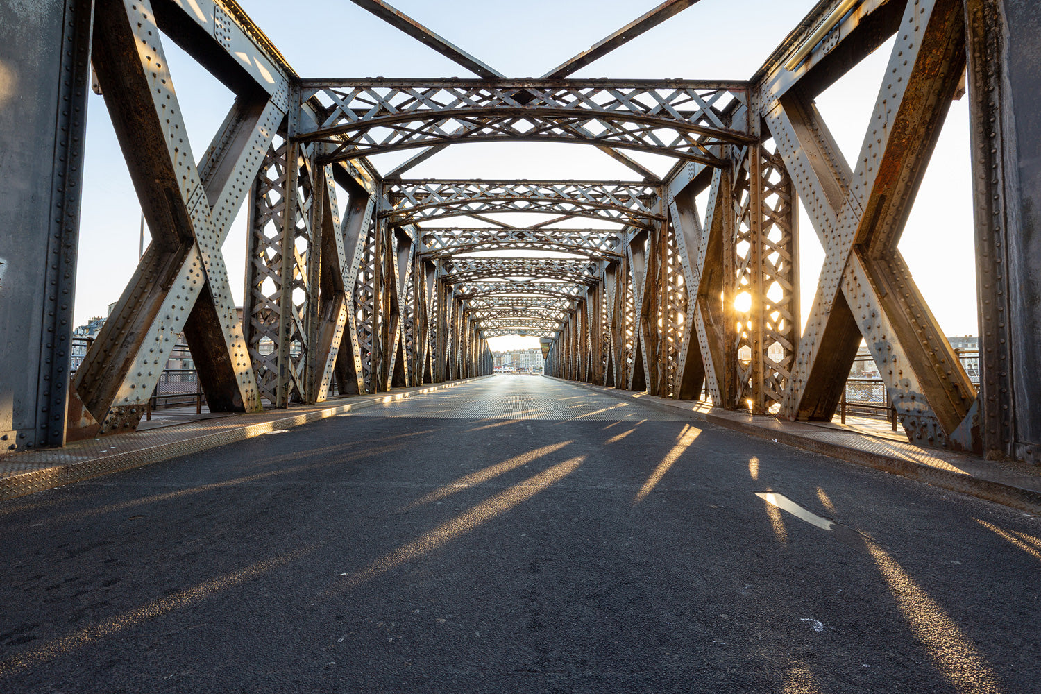 Asphalt Road Beneath the Bridge Wall Mural