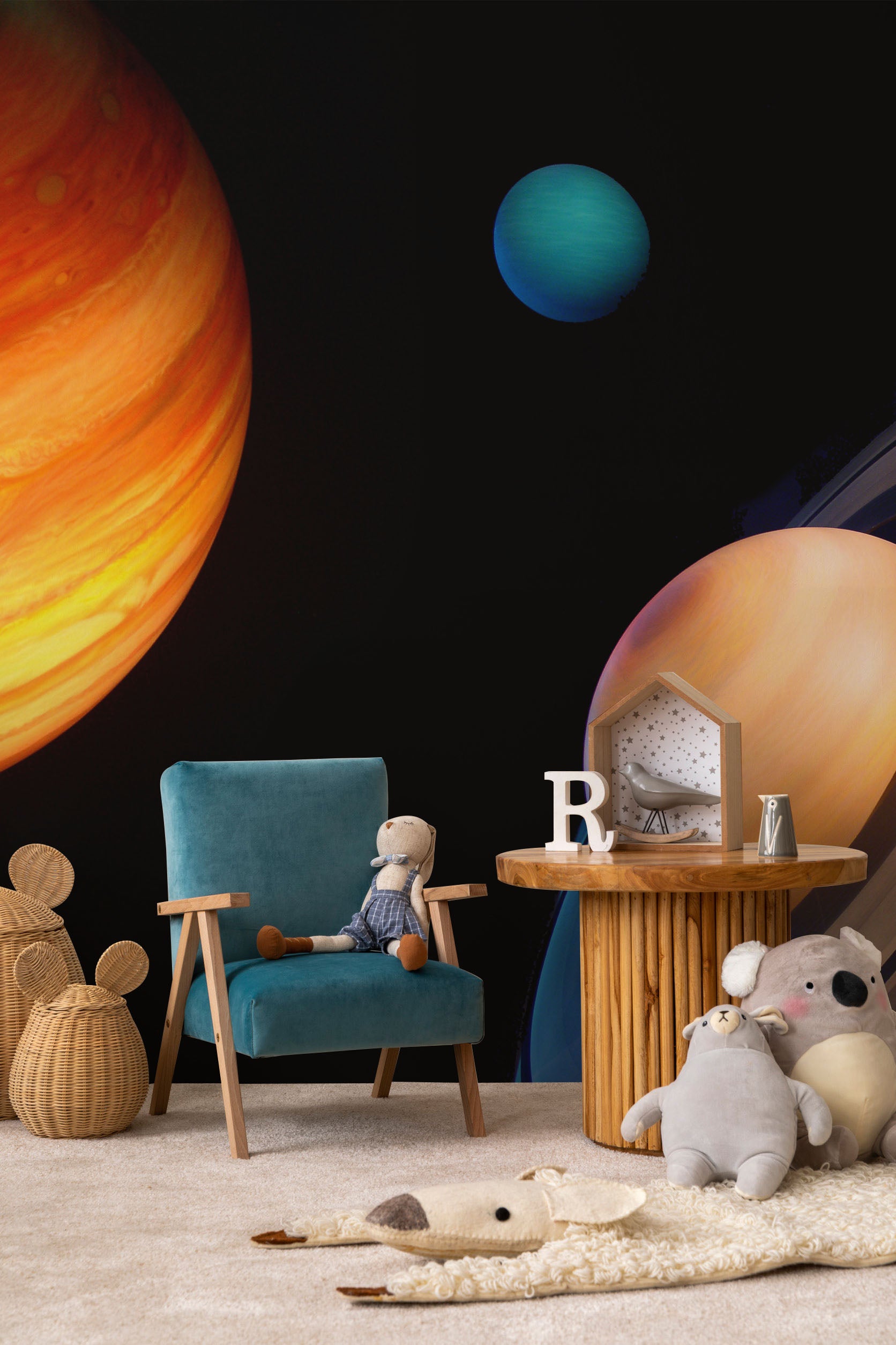 Three Planets in Space Wall Mural