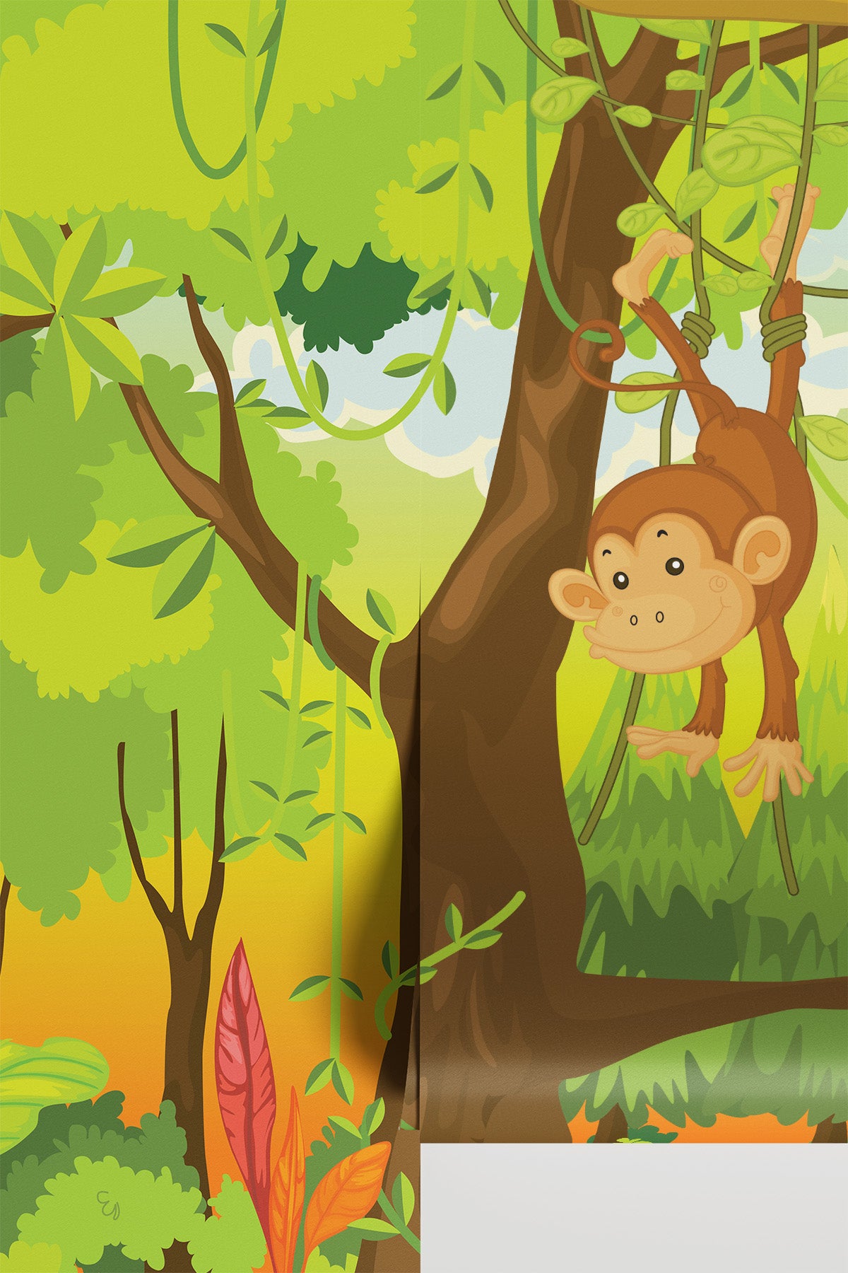 Monkeys in the jungle Wall Mural