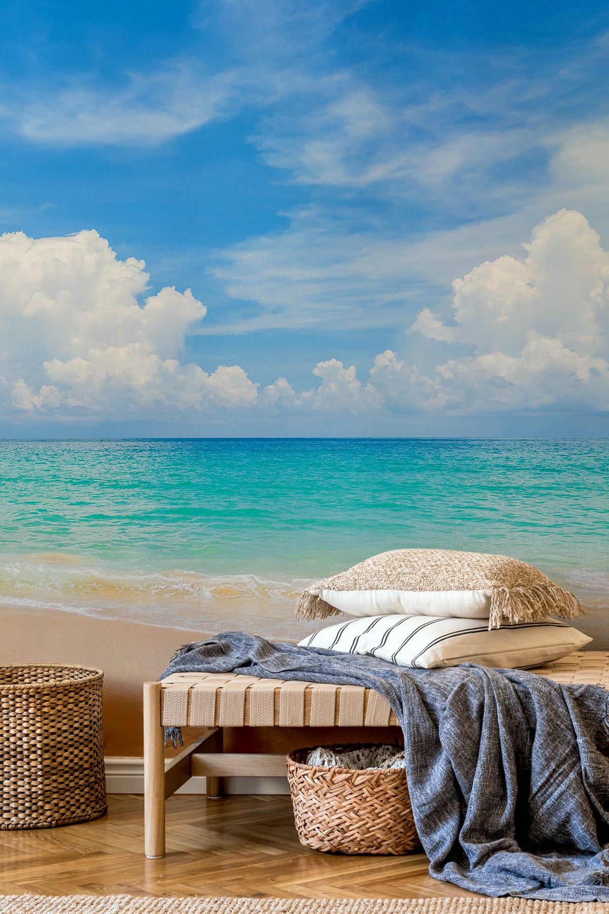 Blue Sky Tropical Beach Wall Mural