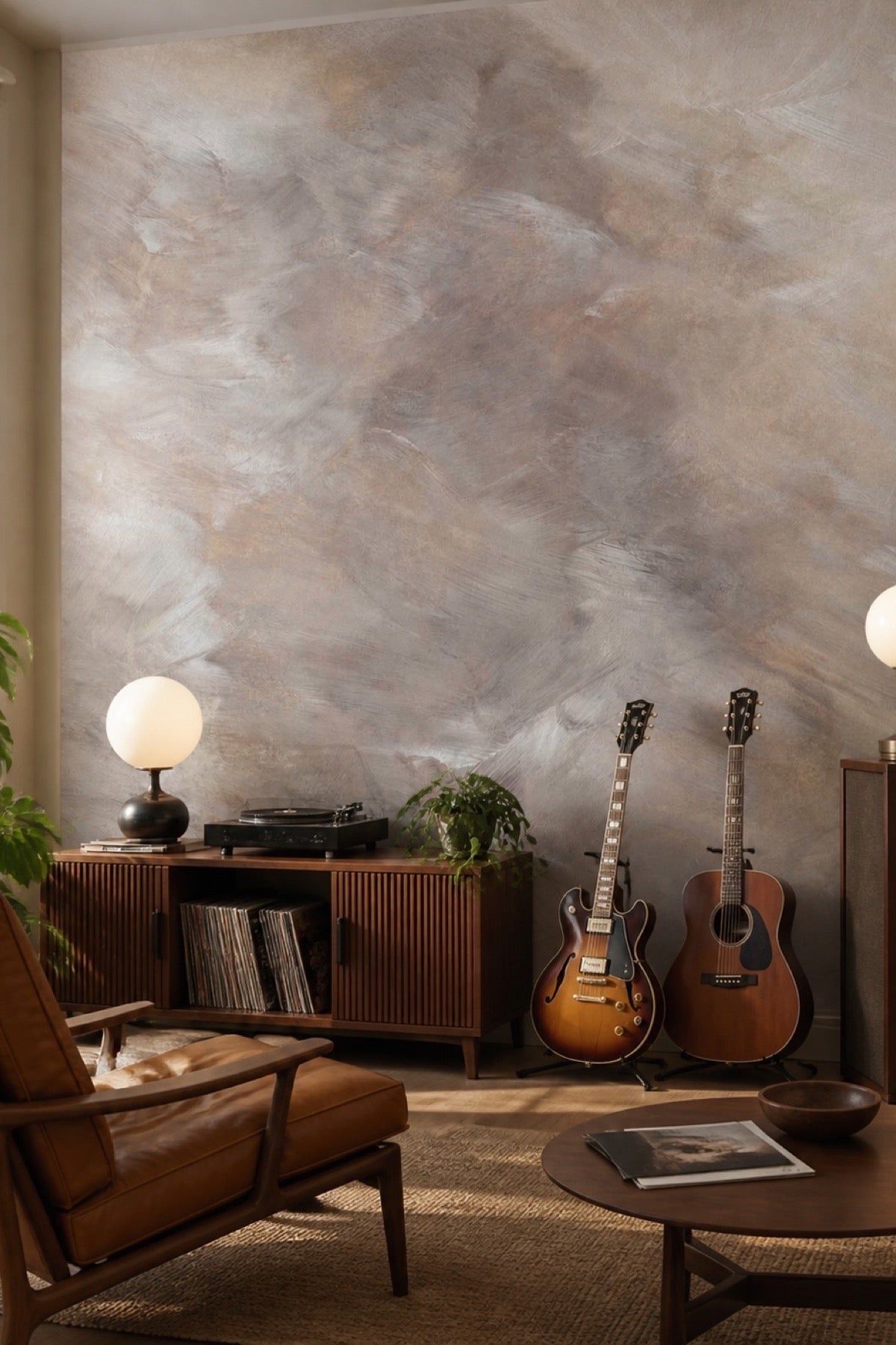 Abstract Sahara #2 abstract wall mural in a living room
