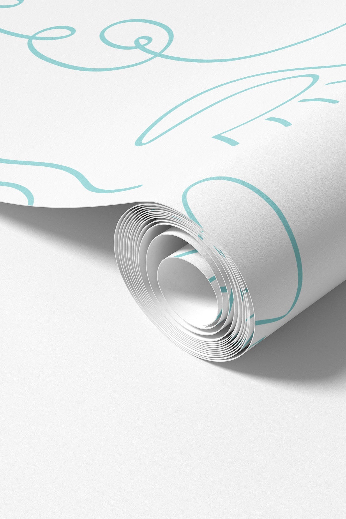 Pale Blue Minimal Abstract Faces Wall Mural roll
