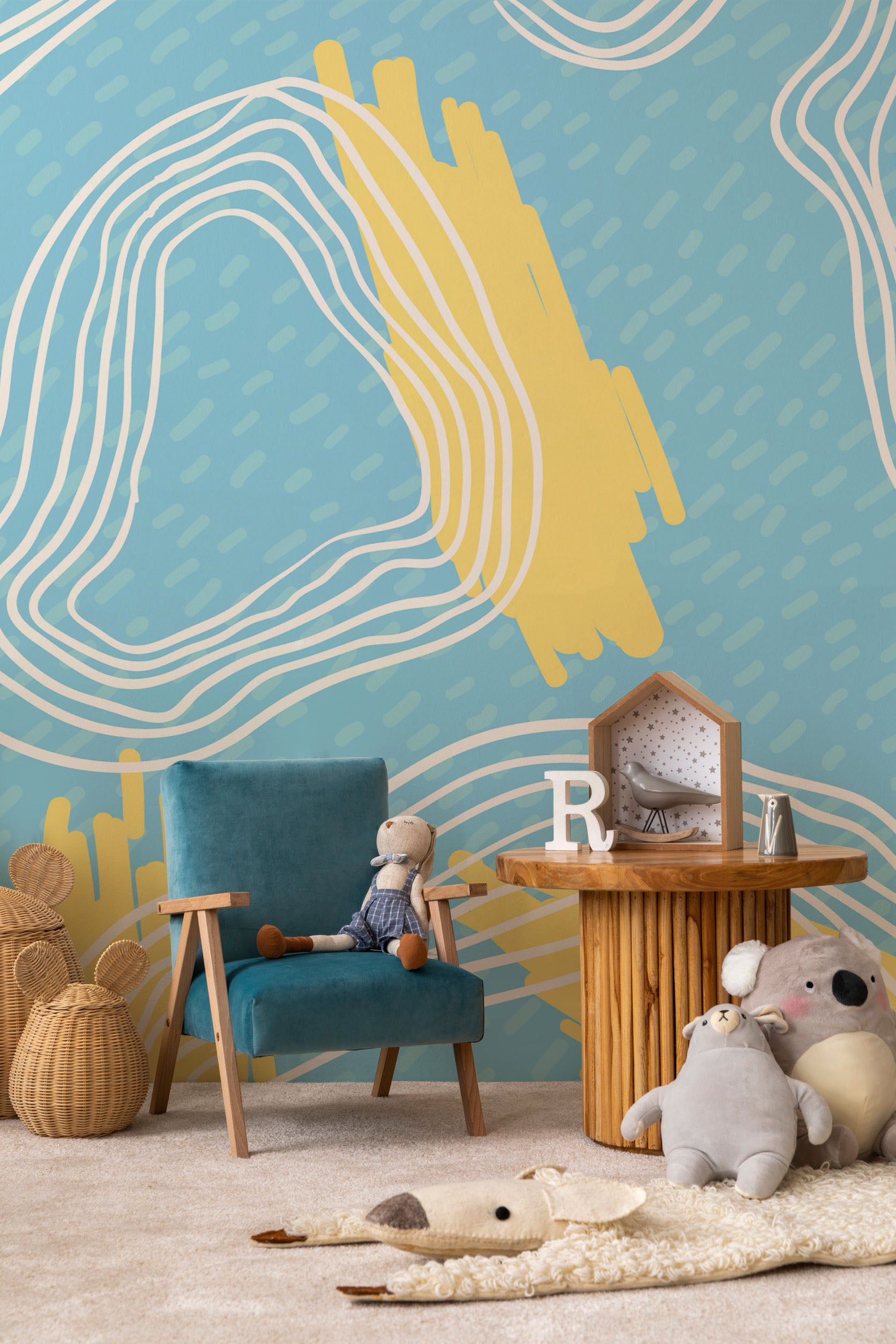 Wavy Memphis Wall Mural