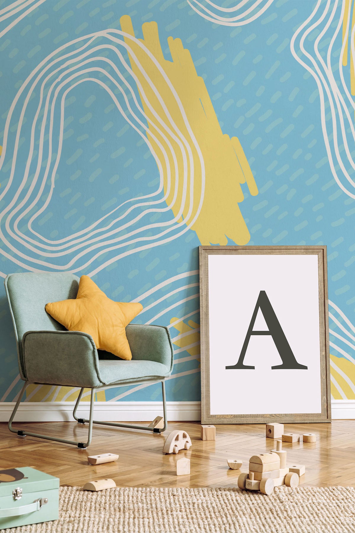Wavy Memphis Wall Mural