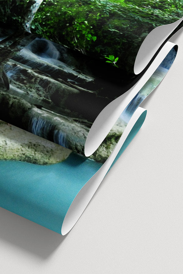 Deep forest waterfall Wall Mural