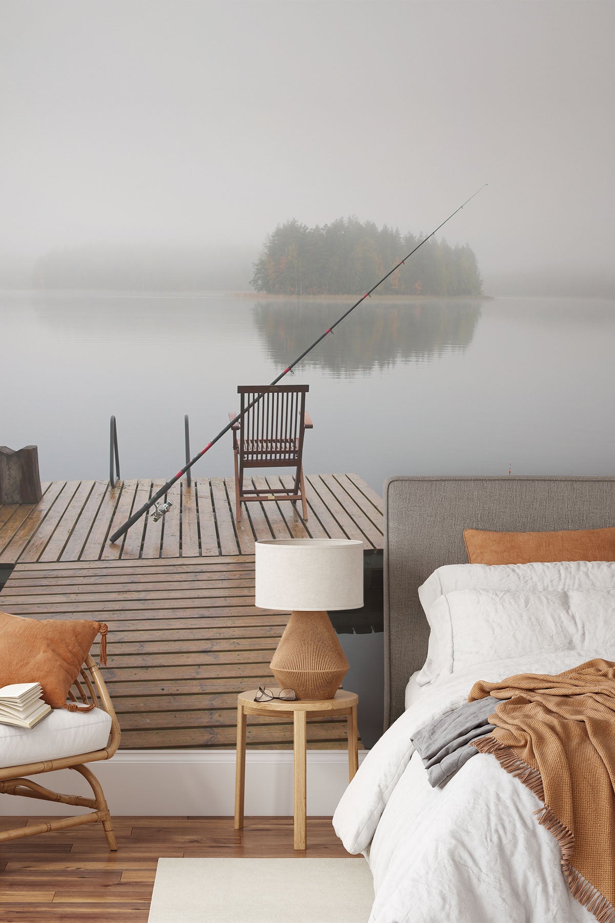 Early morning on the lake Wall Mural