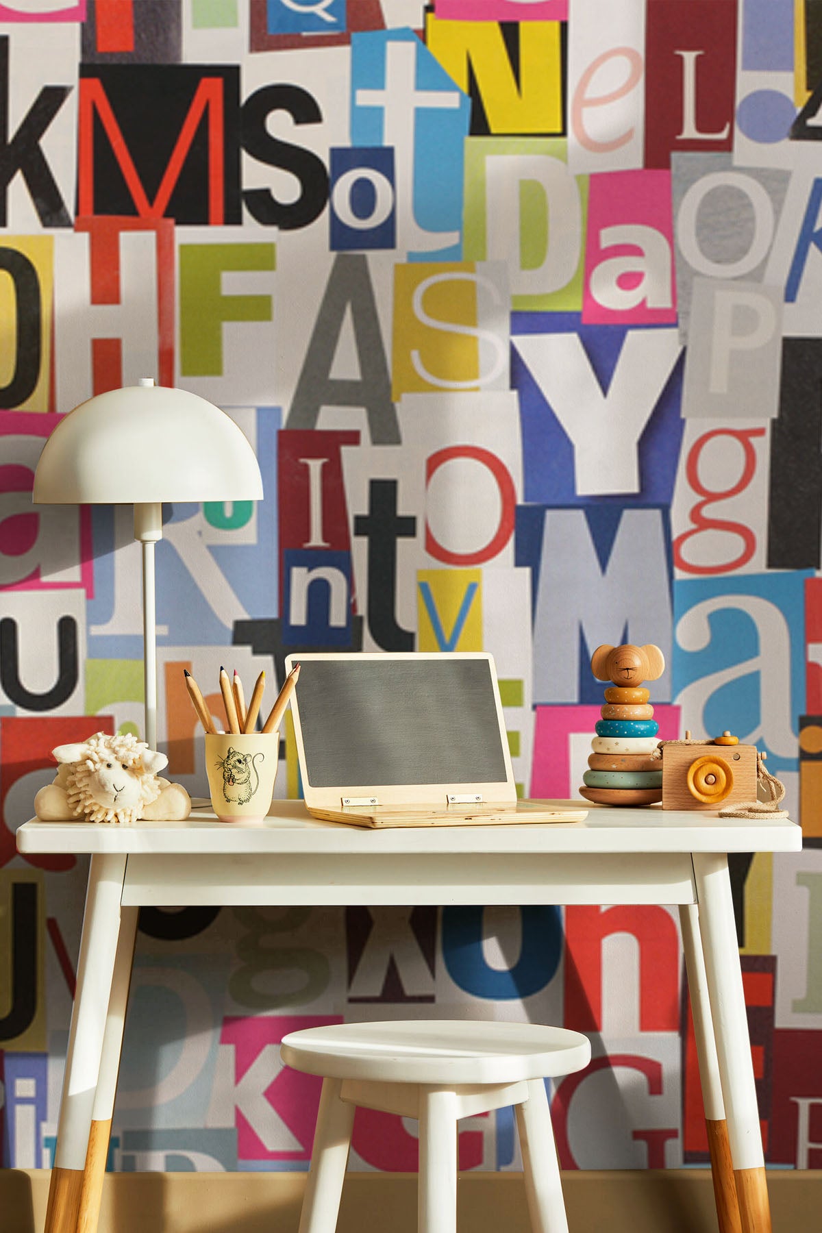Letters Collage Wall Mural