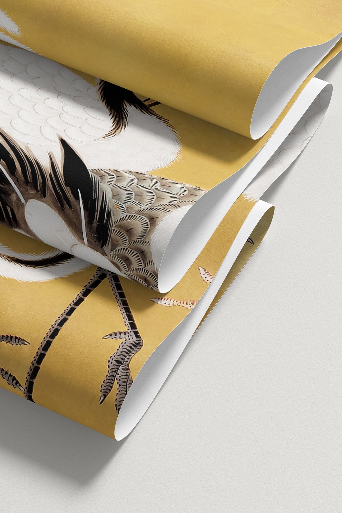 Flock of Elegant Japanese Cranes Panoramic Wall Mural