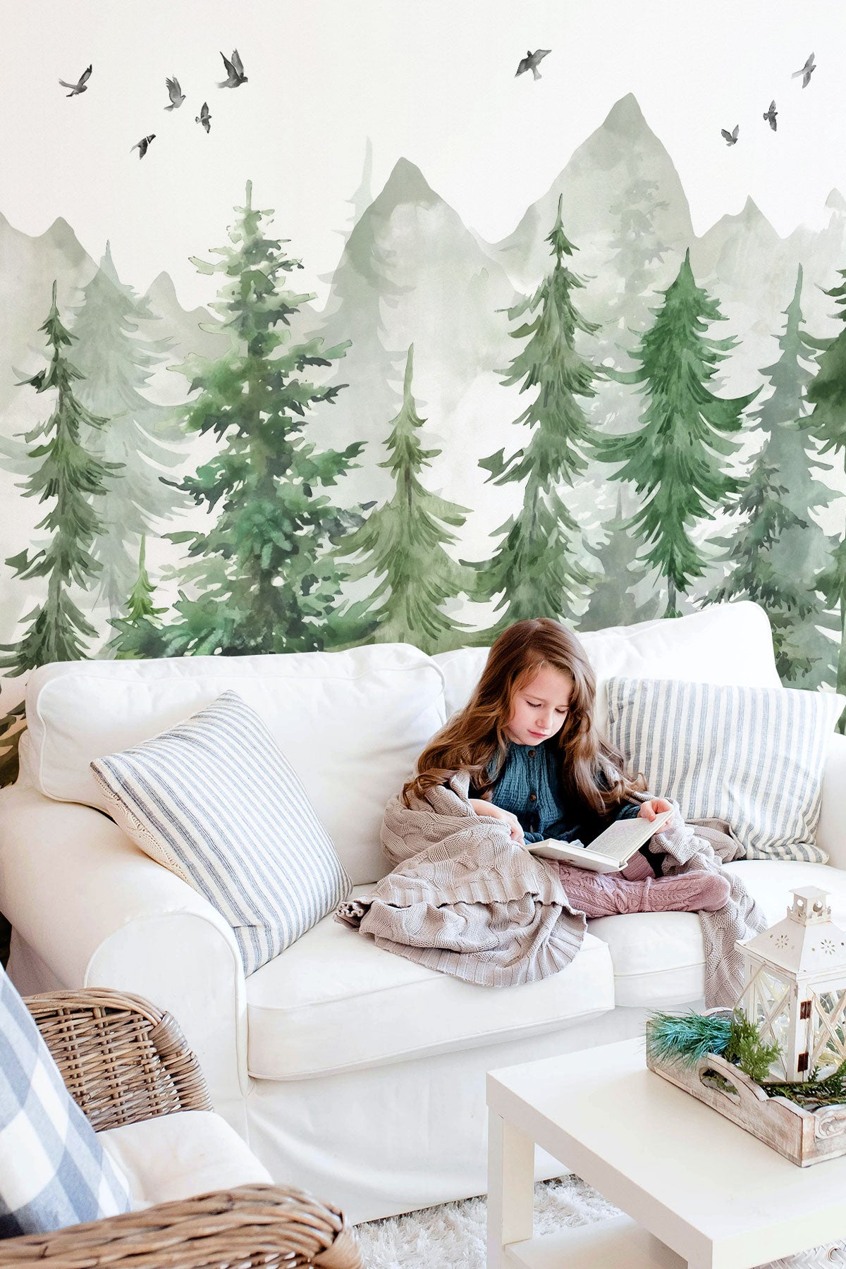 Watercolor Mountains & Forest