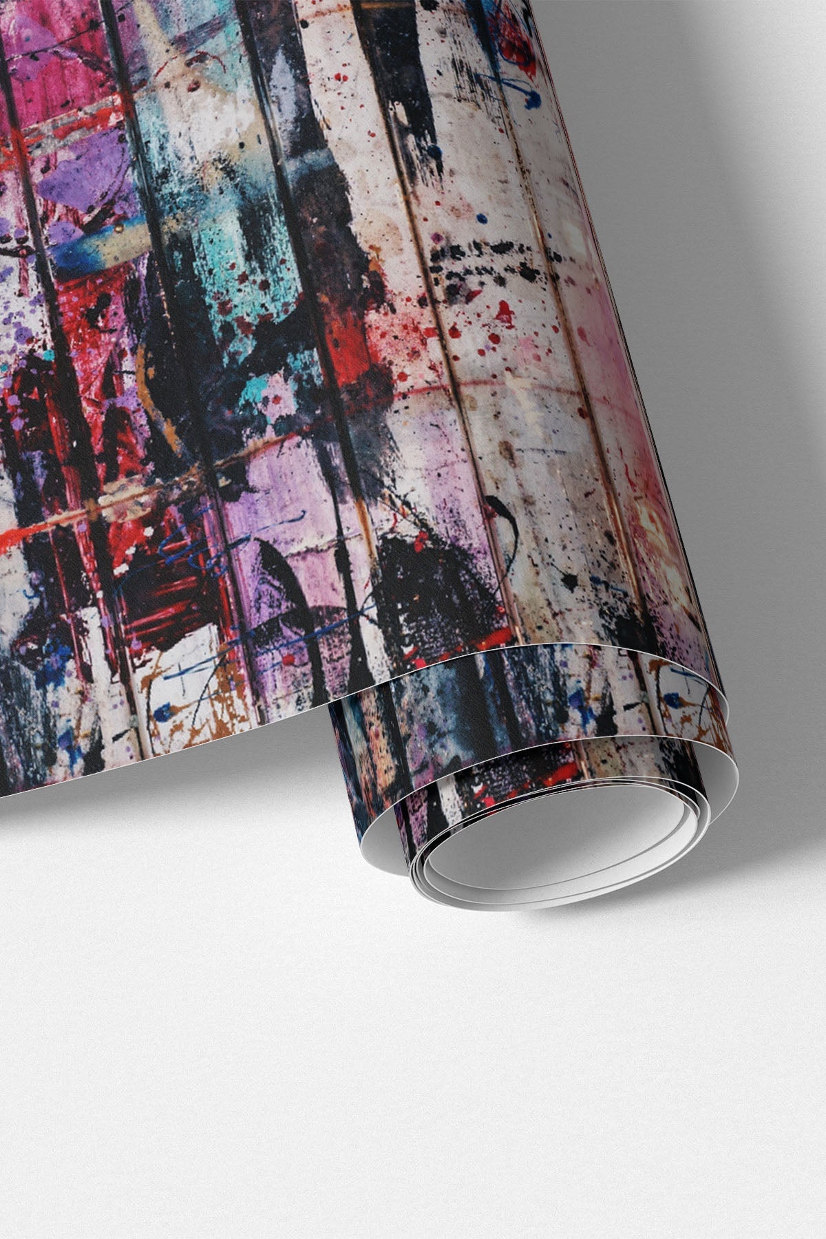 Paint Splattered Planks wall mural roll