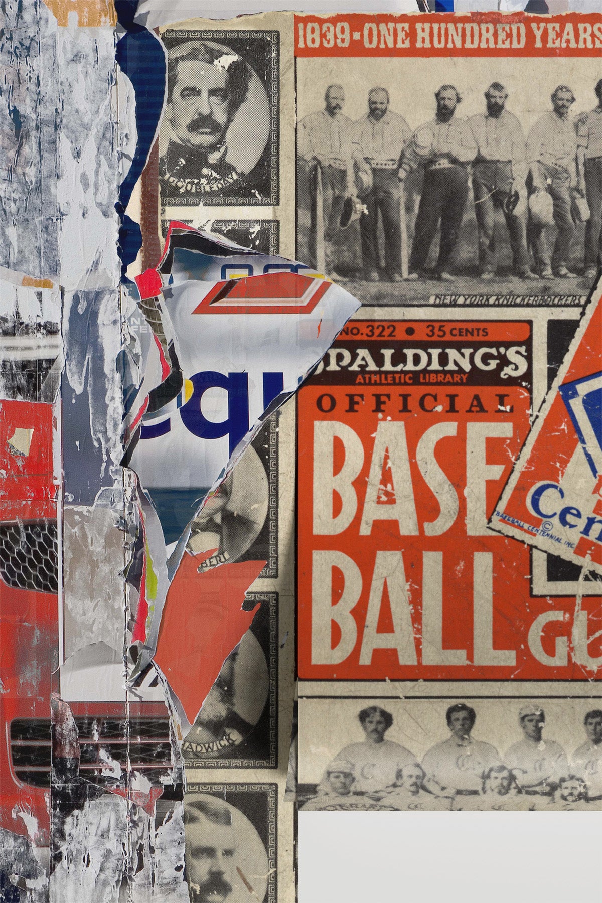 Torn Baseball Posters Wall Mural