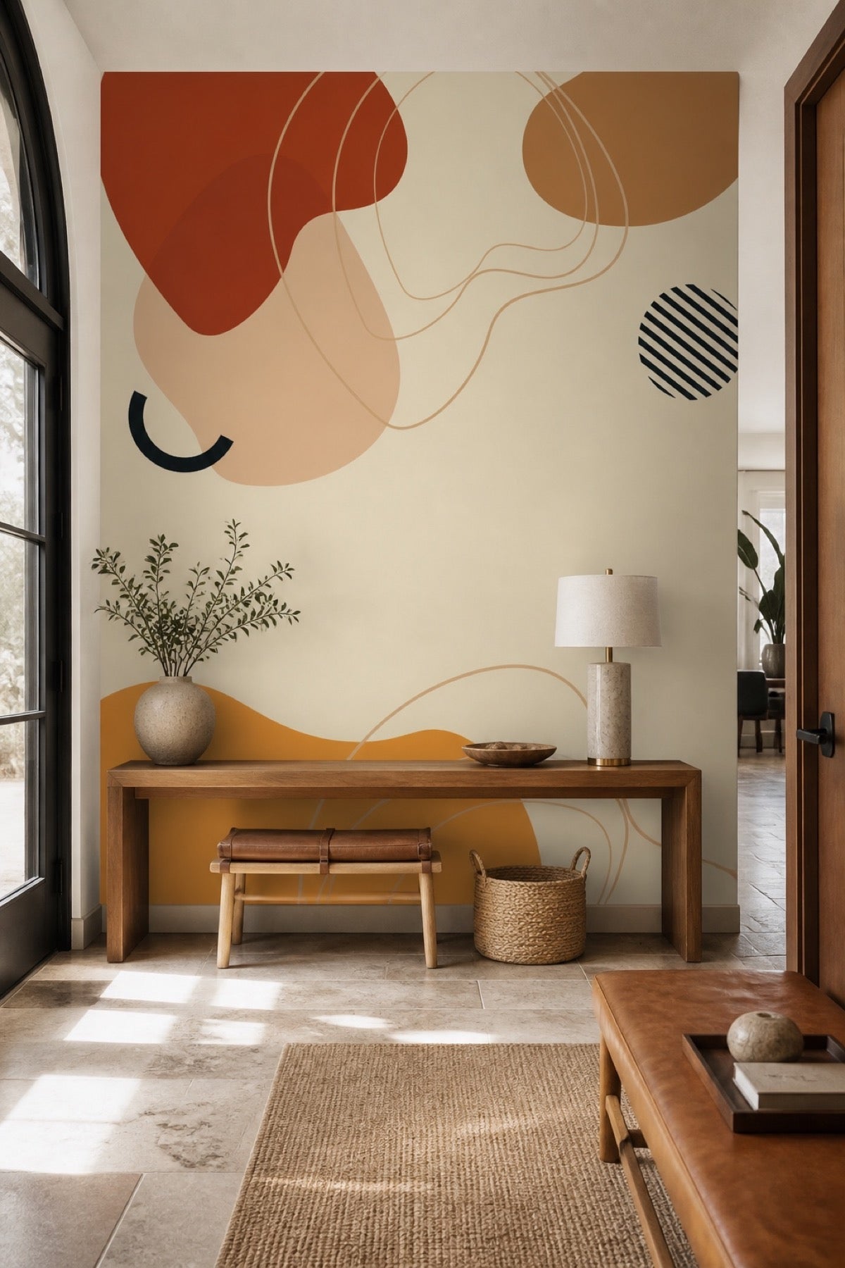Abstract Earth Tone Shapes 7 Mural