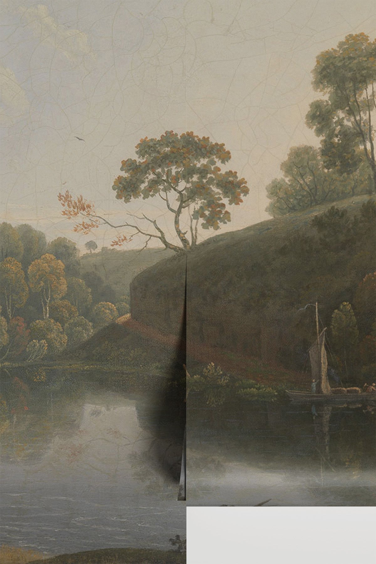 Lake & Boat Landscape Painting