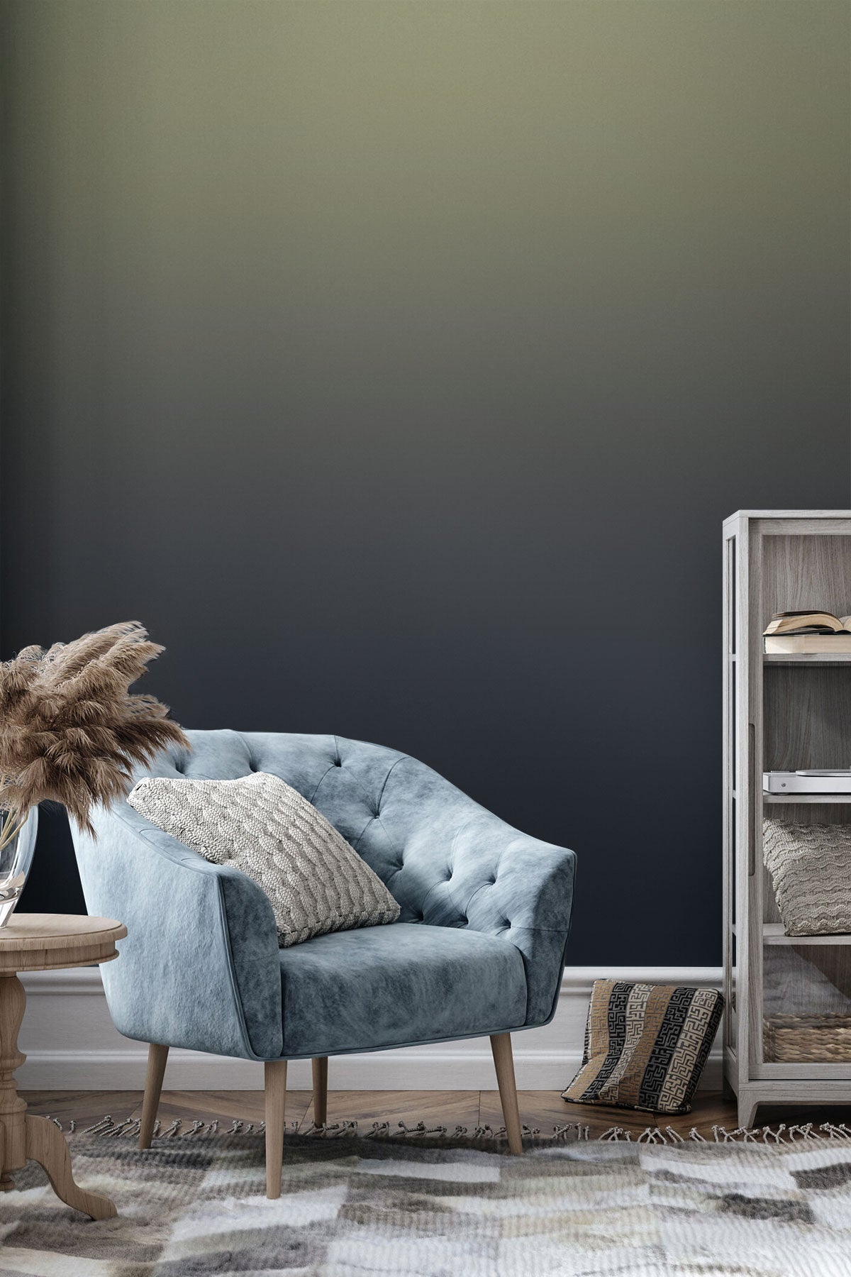 Blue Moon Magic Wallpaper showcased in a room