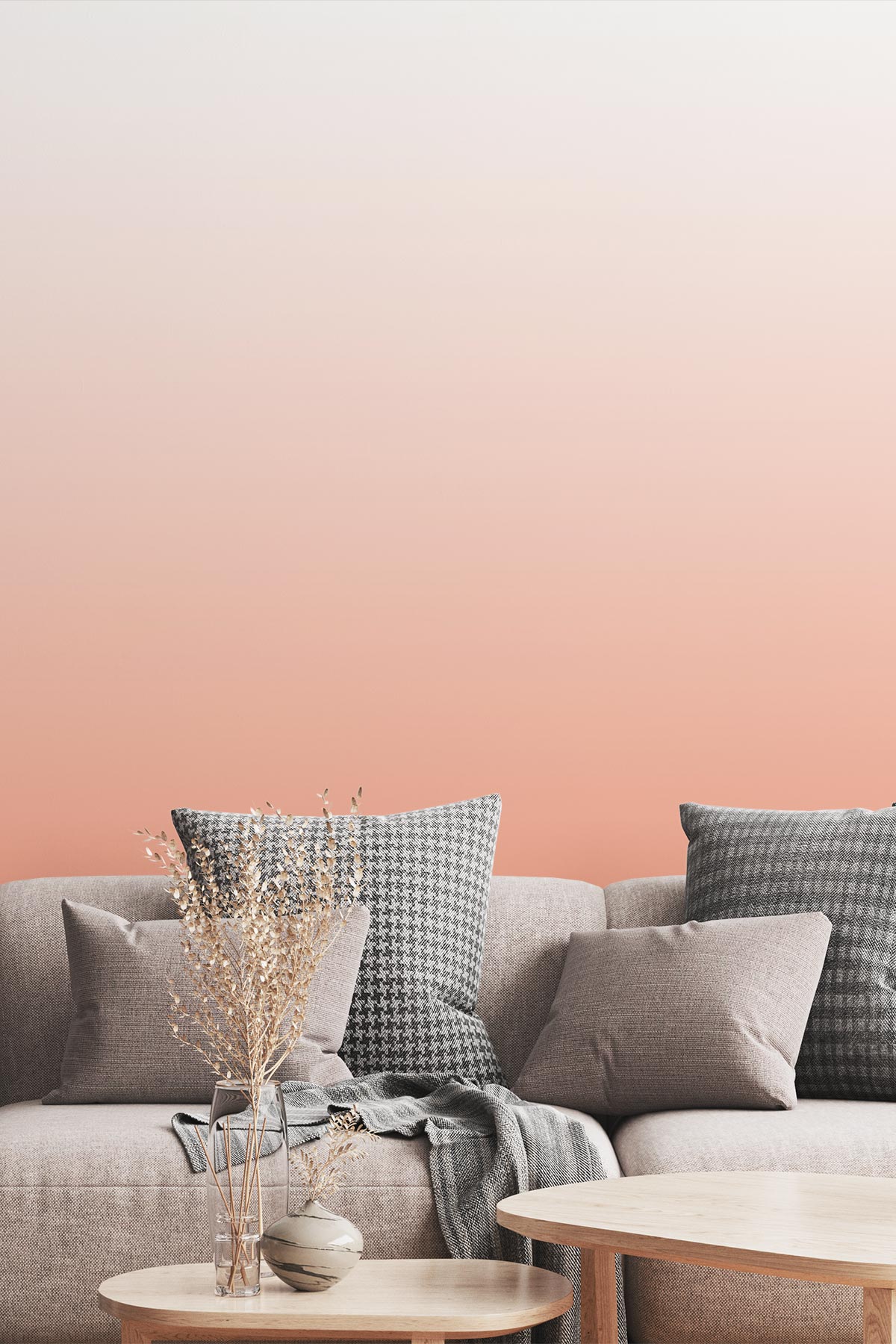 Cantaloupe Wallpaper showcased in a living room