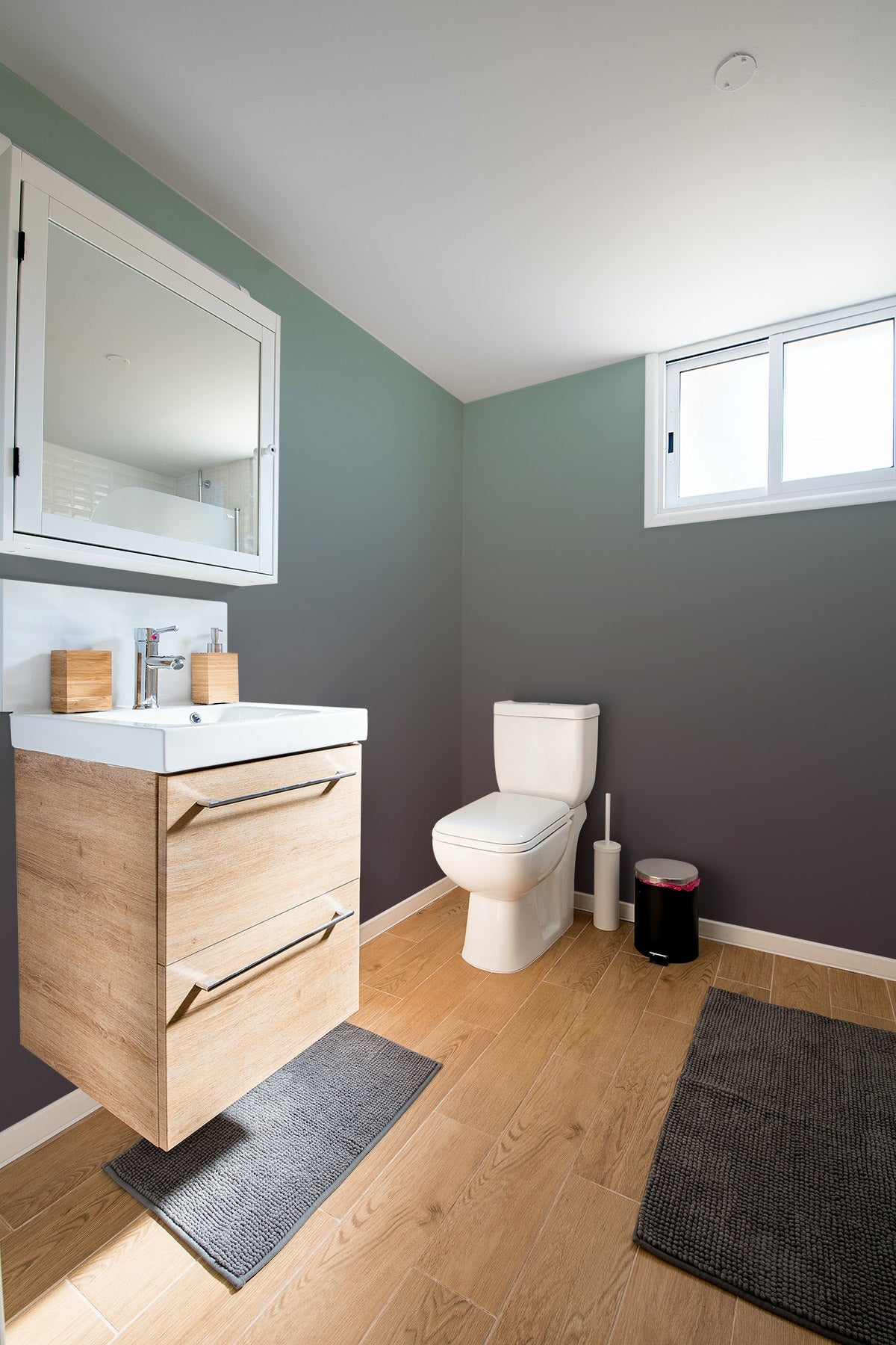 Cosmic Dust Wallpaper shown in a bathroom