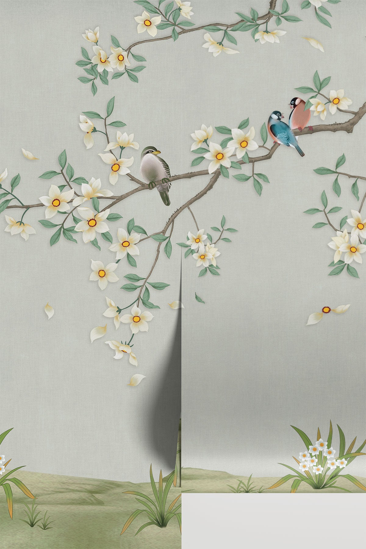 Birds & Bees Chinoiserie Wall Mural