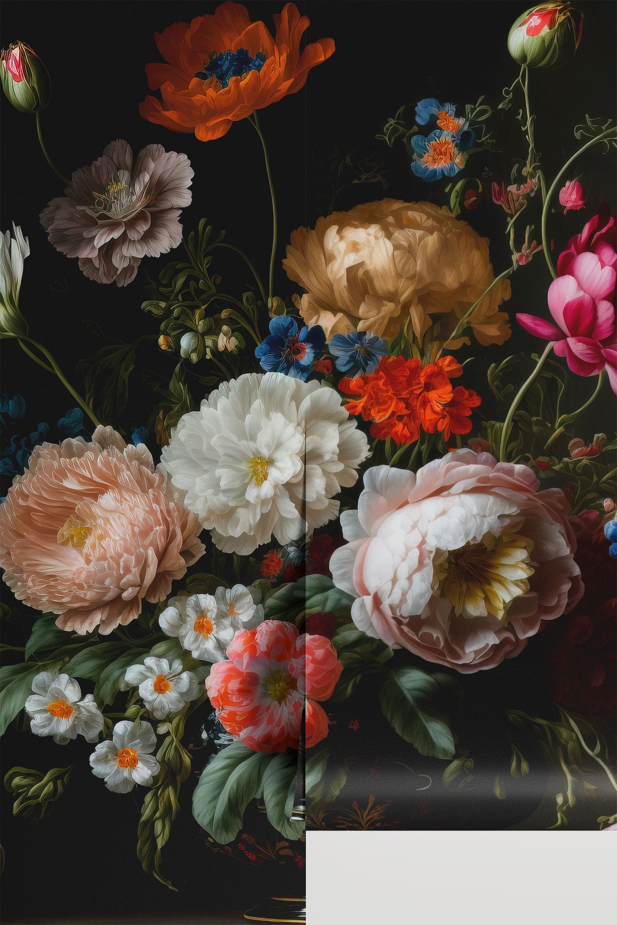 Dark Still Florals Wall Mural