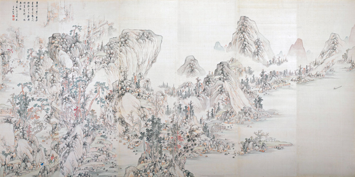 Vintage Japanese Autumn Landscape Wall Mural