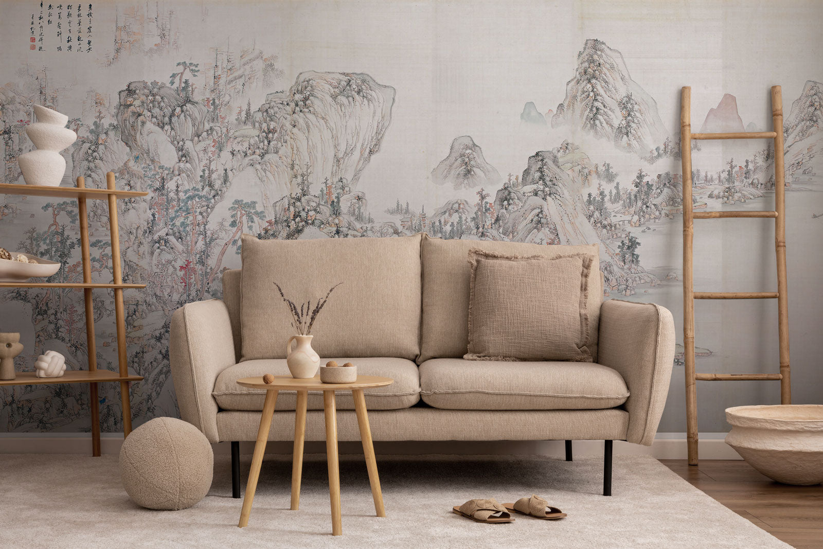 Vintage Japanese Autumn Landscape Wall Mural