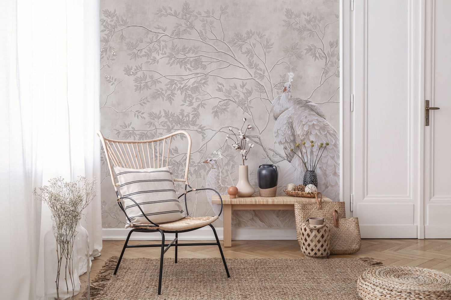 Peacock Chinoiserie Wall Mural