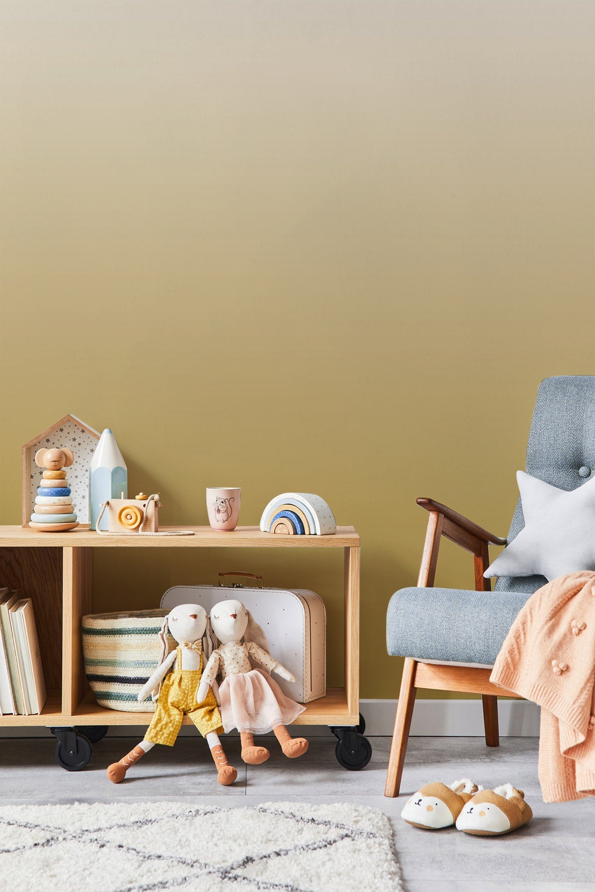 Gold Rush Wallpaper in a nursery