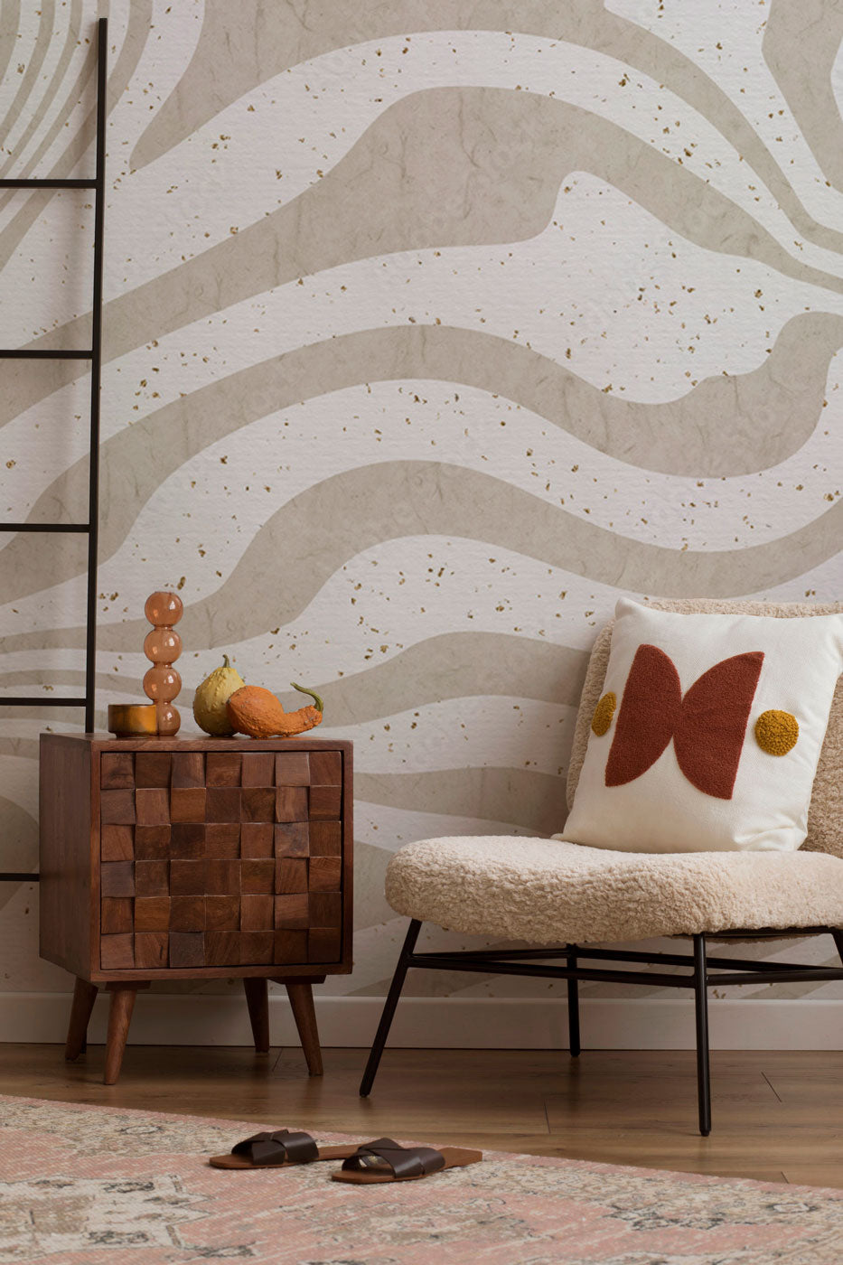 Abstract Groovy Stone Wall Mural