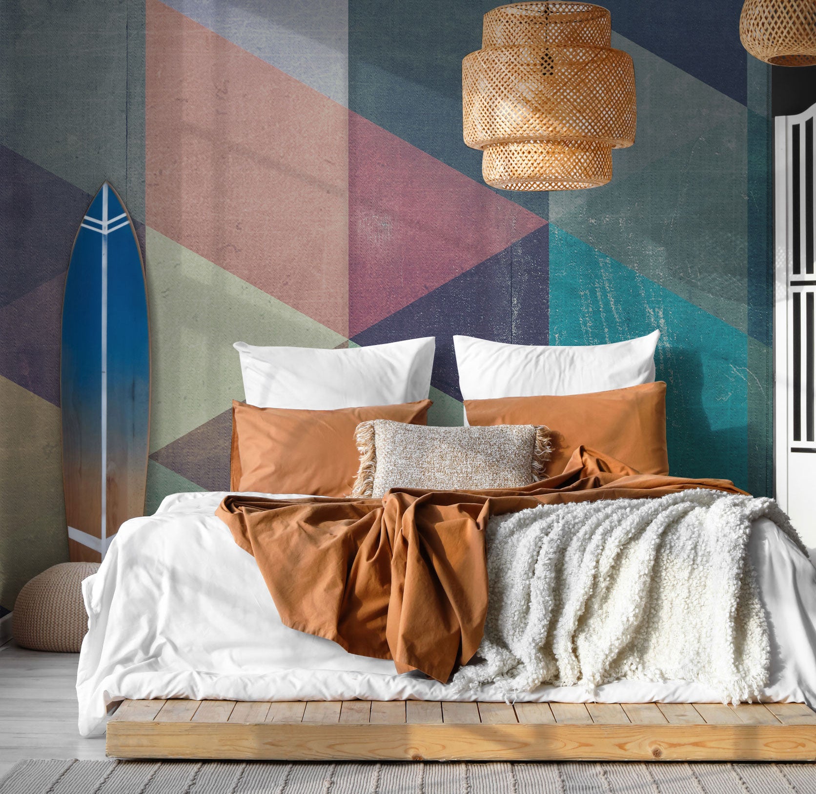 Grunge Triangle Abstract Wall Mural
