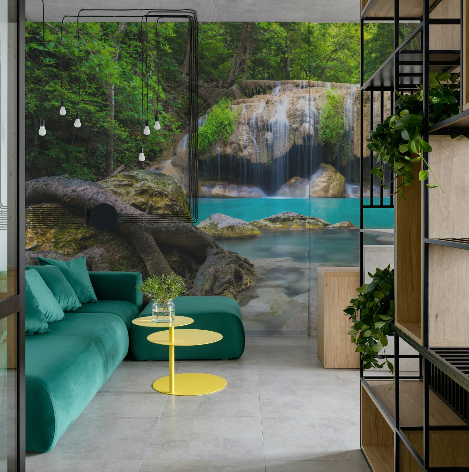 Jungle Waterfall Oasis Mural Wallpaper
