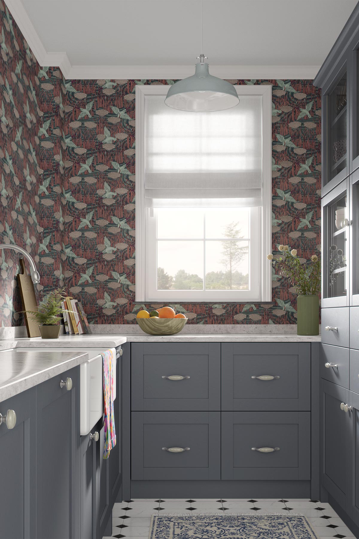 Kingfisher Above Water / Teal